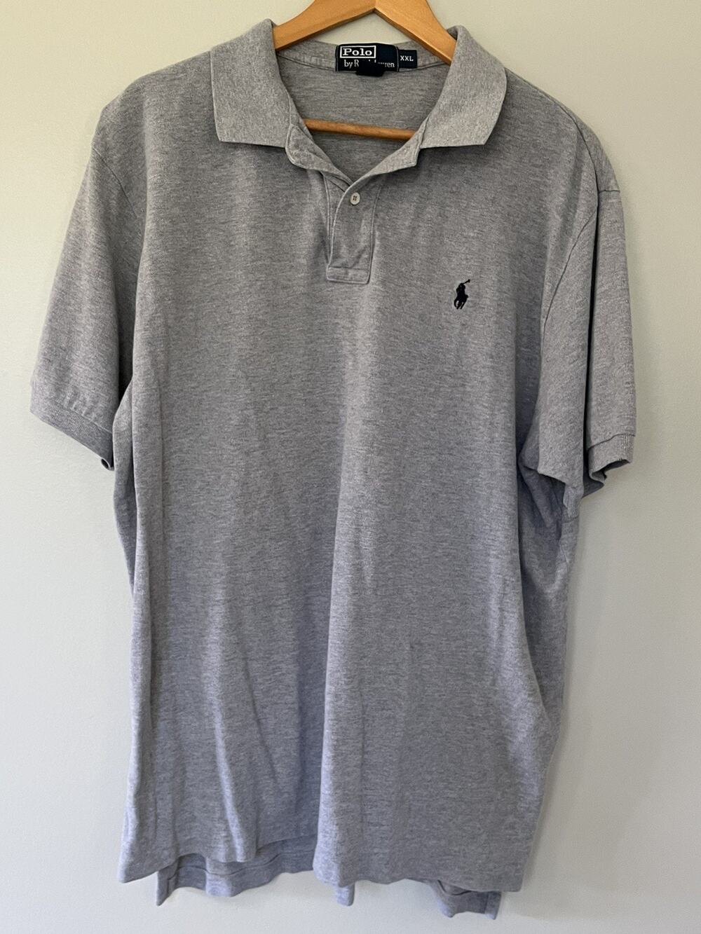 Polo Ralph Lauren Men’s XXL Gray 100% Cotton Polo Shirt Navy Pony